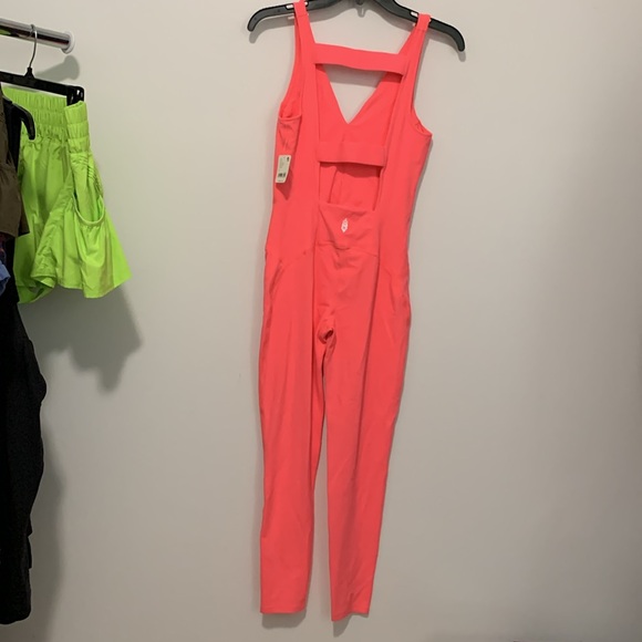 FP MOVEMENT Never Better Onesie Romper Neon Coral NWT - Picture 9 of 14